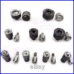 Pack of 9 different fixing tools dies for eyelets for use with hand press St05