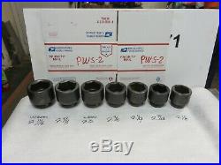 Proto Impact Sockets 1 Inch Drive 6 Pt Sae 29pcs Snap-on, Armstrong, Williams Nos