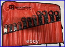 Rare Caterpillar 11 Piece Ratcheting Flare Nut Wrench Set 8T3120 Service Tools