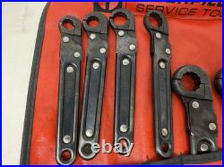 Rare Caterpillar 11 Piece Ratcheting Flare Nut Wrench Set 8T3120 Service Tools