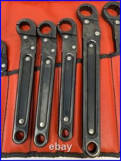 Rare Caterpillar 11 Piece Ratcheting Flare Nut Wrench Set 8T3120 Service Tools