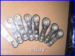 Rare Mac Tools 8 Pc Ratcheting 12 Point Crowfoot Wrench SAE 3/8 Drive Set USA