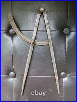 Rare Peter Stubs Antique Hand-Forged Wing Dividers Stamped P S Warrington 10.5