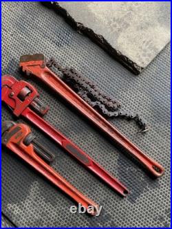 Ridgid & King Dick Tools 24 Chain Wrench 18 Stilsons & King Dick Pipe Wrench