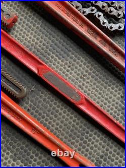 Ridgid & King Dick Tools 24 Chain Wrench 18 Stilsons & King Dick Pipe Wrench