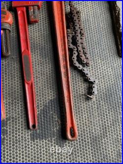 Ridgid & King Dick Tools 24 Chain Wrench 18 Stilsons & King Dick Pipe Wrench