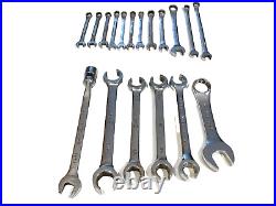 SK Tool USA 18 Piece Lot of Metric SAE Flare Nut Flex and Combination Wrenches
