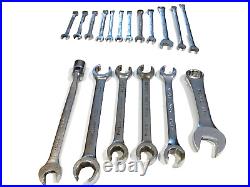 SK Tool USA 18 Piece Lot of Metric SAE Flare Nut Flex and Combination Wrenches