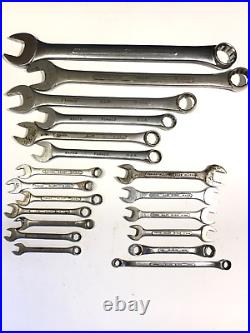 SK Tools 19 Piece Wrench Bundle Mixed Lot of SAE Combination Open & Box End USA