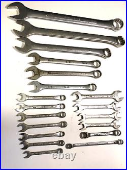 SK Tools 19 Piece Wrench Bundle Mixed Lot of SAE Combination Open & Box End USA