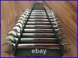 SNAP ON 11-Piece 6-Point Metric Open-End/ Flare Nut Wrench Set 8mm-18mm USA