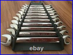 SNAP ON 11-Piece 6-Point Metric Open-End/ Flare Nut Wrench Set 8mm-18mm USA