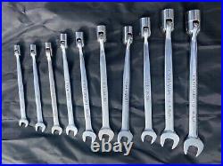 SNAP ON 12-Point Metric Flank Drive Flex Head/ Open-End Combination Wrenches