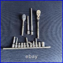 SNAP ON 1/4 Drive Ratchets And Ext Bars, Sockets beautiful Condition