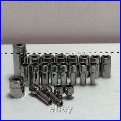 SNAP-ON 221SFMSFGX 21pc 3/8 Dr Metric Socket Set 6-20mm Shallow to Deep Foam SNAP-ON 221SFMSFGX 21pc 3/8 Dr Metric Socket Set 6-20mm Shallow to Deep Foam