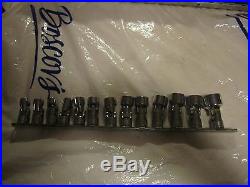 SNAP-ON 3/8 Inch Drive 6 Point Flex Socket Set 13 Pieces, 10mm to 24mm