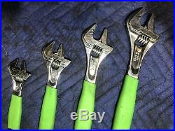 SNAP ON 4PC FLANK DRIVE PLUS ADJUSTABLE WRENCH SET 6-12 Metric/SAE TOOLS