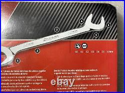 SNAP ON 7pc 4-Way Angle Head Metric Open End Wrench Set (1015, 17mm) VSM807B
