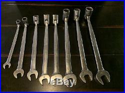 SNAP ON 8 pc Metric Flex Head/Open End Combination Wrench Set 10-19mm FHOM