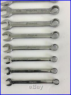SNAP ON 9 Pc SAE SHORT OEX Combination Wrench Set 12 Point 5/16 to 3/4 USA