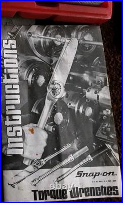 SNAP ON QJR 3200C 1/2 inch ratcheting torque wrench 30-200ft lb Box Instruction