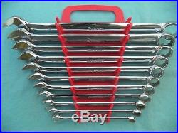 SNAP ON SAE 12 POINT COMBINATION WRENCH SET #OEX711A 3/8-1 11PC withRACK X'LNT