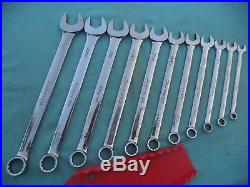 SNAP ON SAE 12 POINT COMBINATION WRENCH SET #OEX711A 3/8-1 11PC withRACK X'LNT