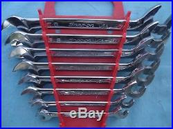 SNAP-ON SAE FLANK DRIVE PLUS 4 WAY ANGLE WRENCH SET #SVS 3/8-7/8 8 PC withRACK