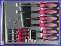 SNAP ON SGDX6040B G 10Pc Red Combo Instinct Soft Grip Screwdriver Set