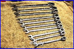 SNAP-ON SOEXRM710 10 Pc METRIC RATCHETING WRENCH SET 8-19MM MIXED SET SEE Detail