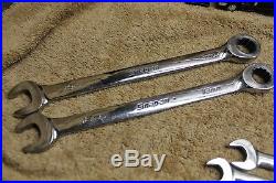SNAP-ON SOEXRM710 10 Pc METRIC RATCHETING WRENCH SET 8-19MM MIXED SET SEE Detail