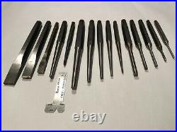 SNAP ON TOOLS16 Piece Punch Pin and Chisel Set WithTrayEXCELLENT CONDFREE SHIP