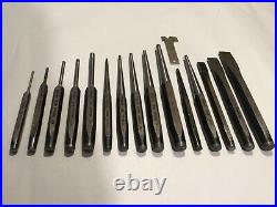 SNAP ON TOOLS16 Piece Punch Pin and Chisel Set WithTrayEXCELLENT CONDFREE SHIP