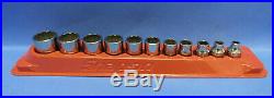 SNAP-ON TOOLS 11 Piece 1/4-7/8 PAKTY240 3/8dr SAE 12PT SOCKETS & MAGNETIC TRAY