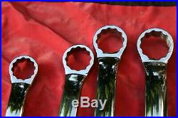 SNAP-ON TOOLS 12-P SAE Flank Drive Standard 10º Offset LARGE Box Wrench SET USA