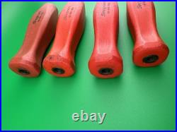 SNAP-ON TOOLS 4 pc RED HARD Handle Mixed File Handle Set USA HBR500 SNAP-ON TOOLS 4 pc RED HARD Handle Mixed File Handle Set USA HBR500