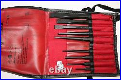 SNAP-ON TOOLS 9 PIECE Punches and Chisels SET + Gauge and Kit Bag USA