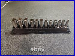 SNAP ON TOOLS FDX 212YSFSMY 12Pc 6 Pt Metric Flank Drive Xtra Deep Set 8-19mm +