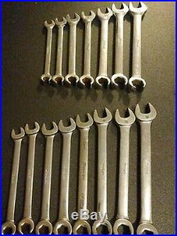 SNAP-ON TOOLS Metric / SAE Open End Flare Nut 6pt Line Wrench SETS. Nice