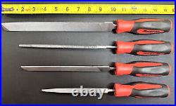 SNAP-ON TOOLS SGHBF500AO 4-Piece Mixed File Set with Kit Pouch USA