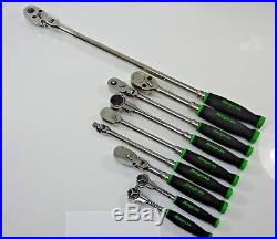 Snap On THL72 1/4" Drive Dual 80 72 Tooth Green Soft Grip Long Handle Ratchet
