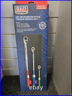 Sealey 3PC Micrometer Torque Wrench Set