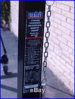 Sealey Portable Adjustable All Steel Lifting Gantry Crane 1tonne SG1000