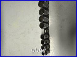 Set 8 Snap On FSM 3/8 shallow 6-point sockets 8mm-17mm missing 9mm+13mm