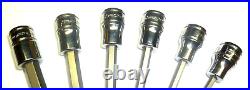 Set Of 6 Snap On Tool 3/8 Drive Long Ball Hex Socket 3/8 5/16 1/4 7/32 3/16 5/32