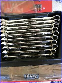 Snap On 10 Piece Flank Drive Plus SOEXM Spanner Set 10 19mm in tray