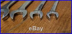 Snap On 10 Piece SAE Angle Head Open End Wrenches 3/8 to 1-1/16 Nice Set
