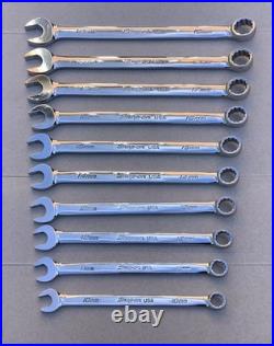 Snap On 10 Piece SOEXM Metric Flank Drive plus 12 Point Combination Wrench