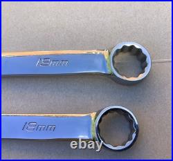 Snap On 10 Piece SOEXM Metric Flank Drive plus 12 Point Combination Wrench