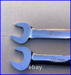 Snap On 10 Piece SOEXM Metric Flank Drive plus 12 Point Combination Wrench
